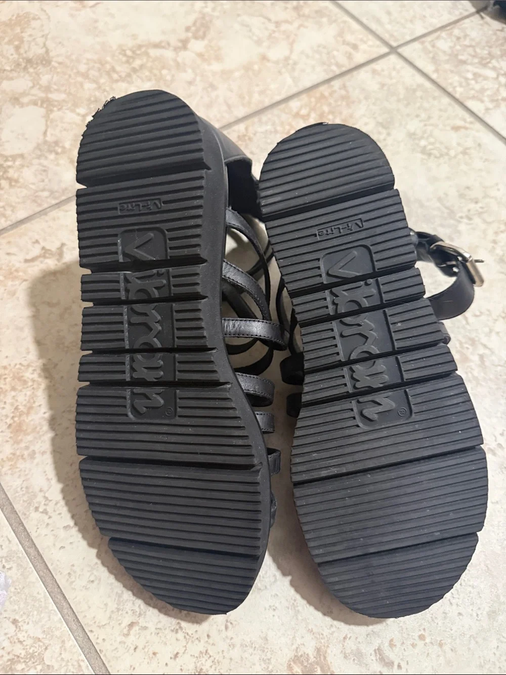 Vibram Black Strappy Gladiator Ankle Wrap Sandals